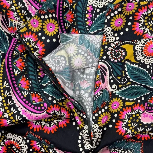 Boden Maxi Dress Open Back Cutout Paisley Floral Black Plus 20 22 NWT Pockets - Picture 10 of 16